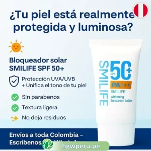 Protector Solar SPF 50 HGW ☀️ | Smilife Whitening Efecto Aclarador